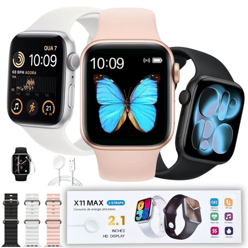 Relógio Smartwatch Para Android Ios Samsung Xiaomi iPhone - Faz e Recebe Chamadas Relógio Inteligente