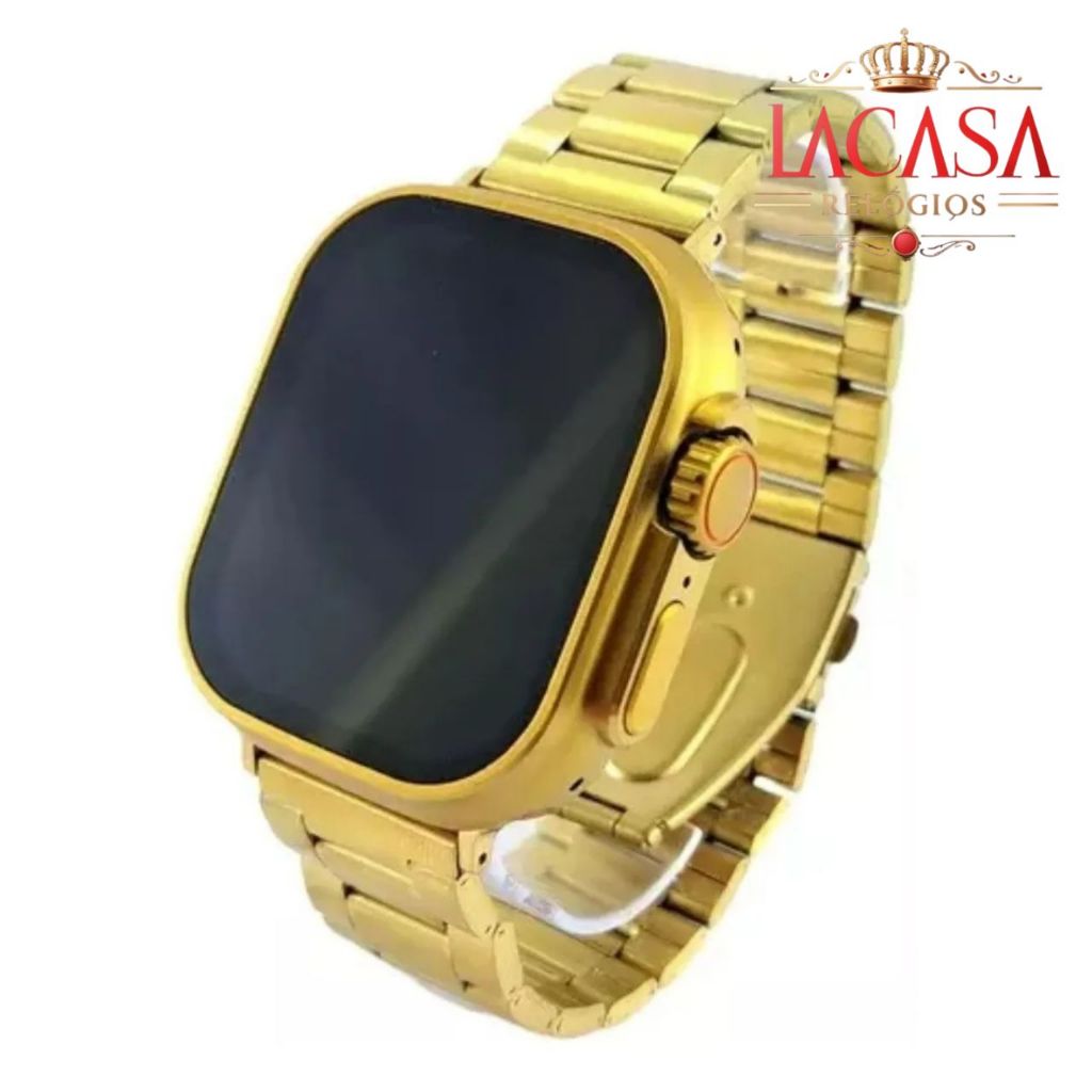 Smartwatch Feminino gps 2026 Dourado Ligação Bluetooth WhatsApp Tela Grande Android iPhone