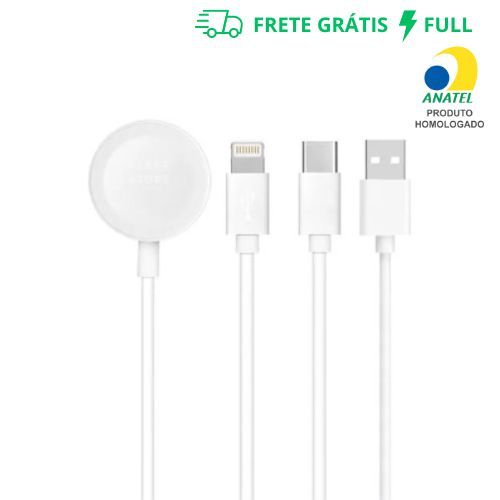 CARREGADOR 3 EM 1 IPHONE E ANDROID PARA RELÓGIO APPLE WATCH YD-13