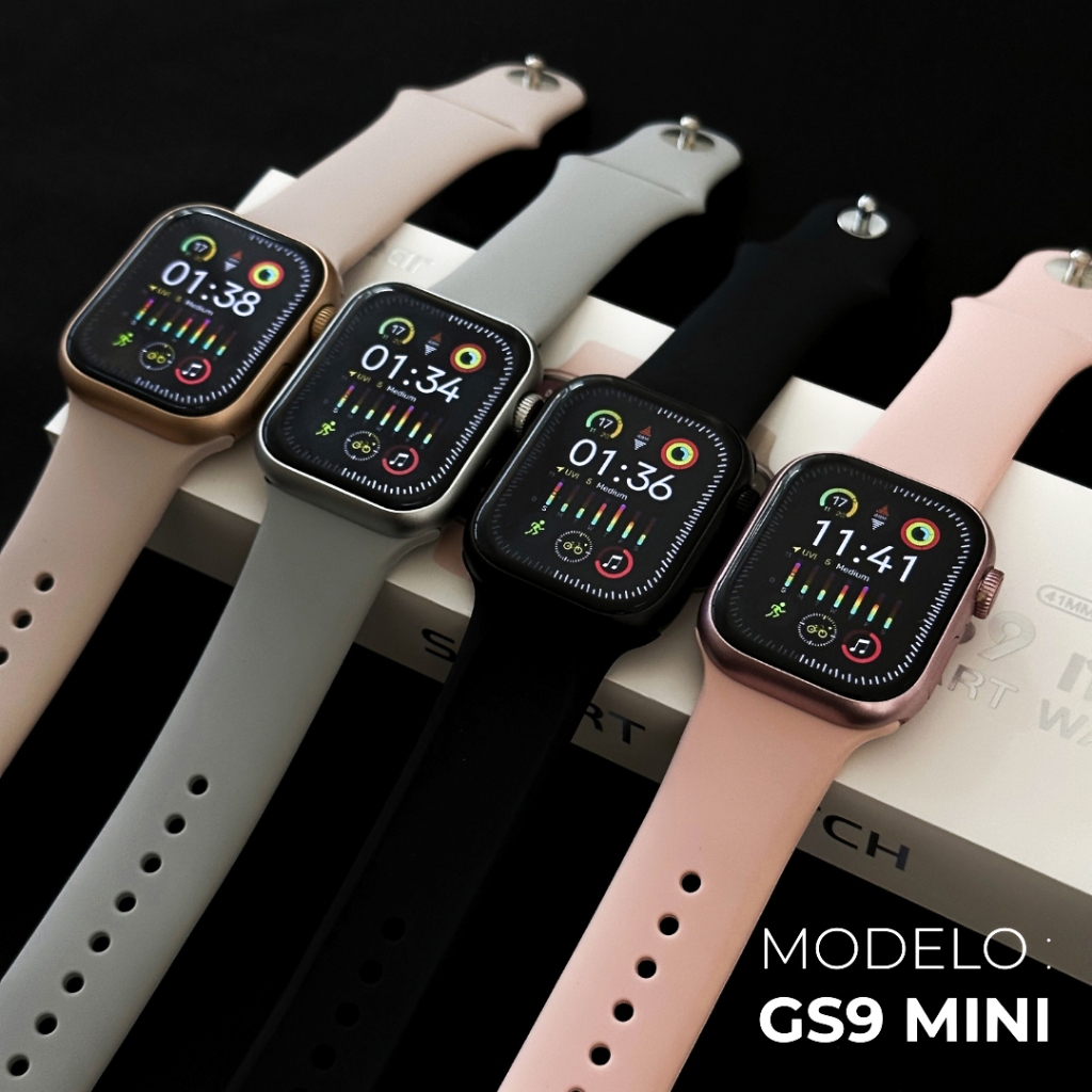 Smartwatch GS9 Mini 41mm Faz e Recebe Ligações Ilha Dinâmica Série 9 Tela 1.77 IP67 Compatível Android iPhone