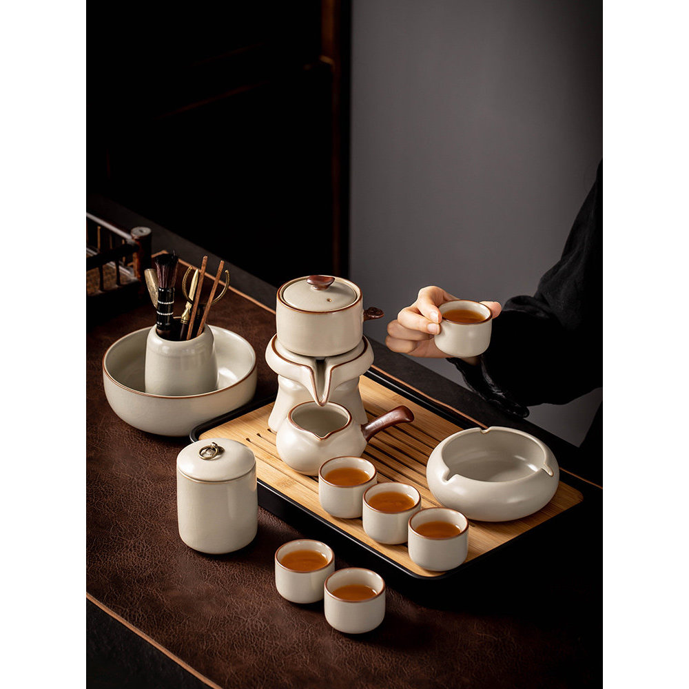 [Spot Goods] 2026New Huangruyao fully automatic tea set for home use, light luxury high-end stone mill teapot, a conveni