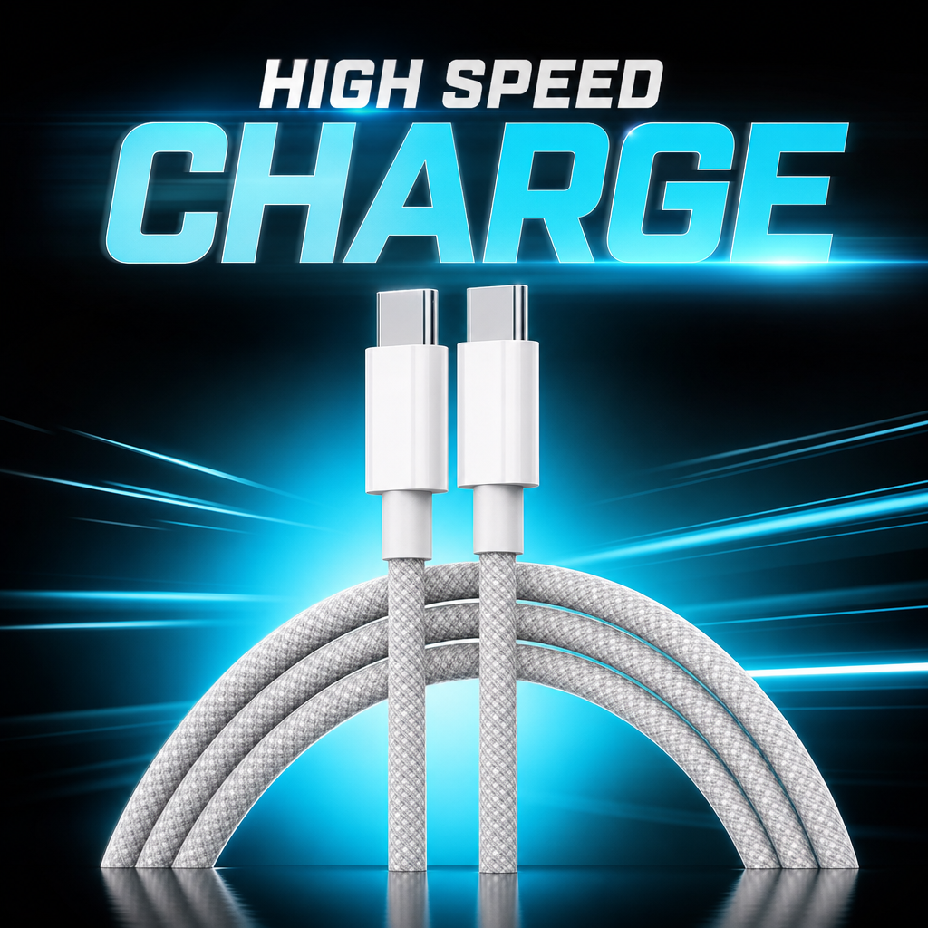 Cabo de Dados de 2m Tipo C para Tipo C Carregamento Rápido PD 60W para iPhone15 16 17, Samsung, Huawei – Cabo Carregador