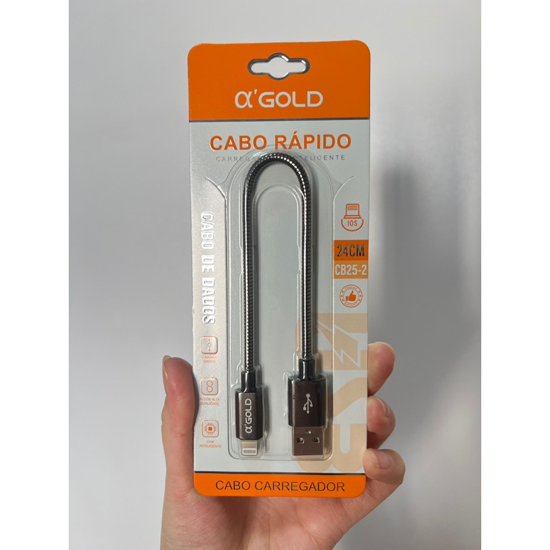 CABO CURTO 24cm ALTA RESISTÊNCIA TIPO C(iphone15-iphone16-xiaomi-samsung) E Micro E LIGHTNING (iphone5-iphone17)