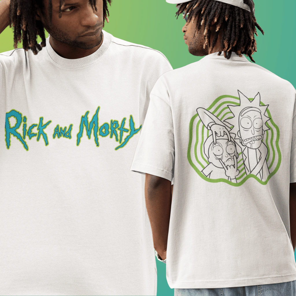 Camiseta Branca Estampada Desenho Rick And Morty Camisa Em Algodão Premium [Adult Swim] Unissex Juvenil