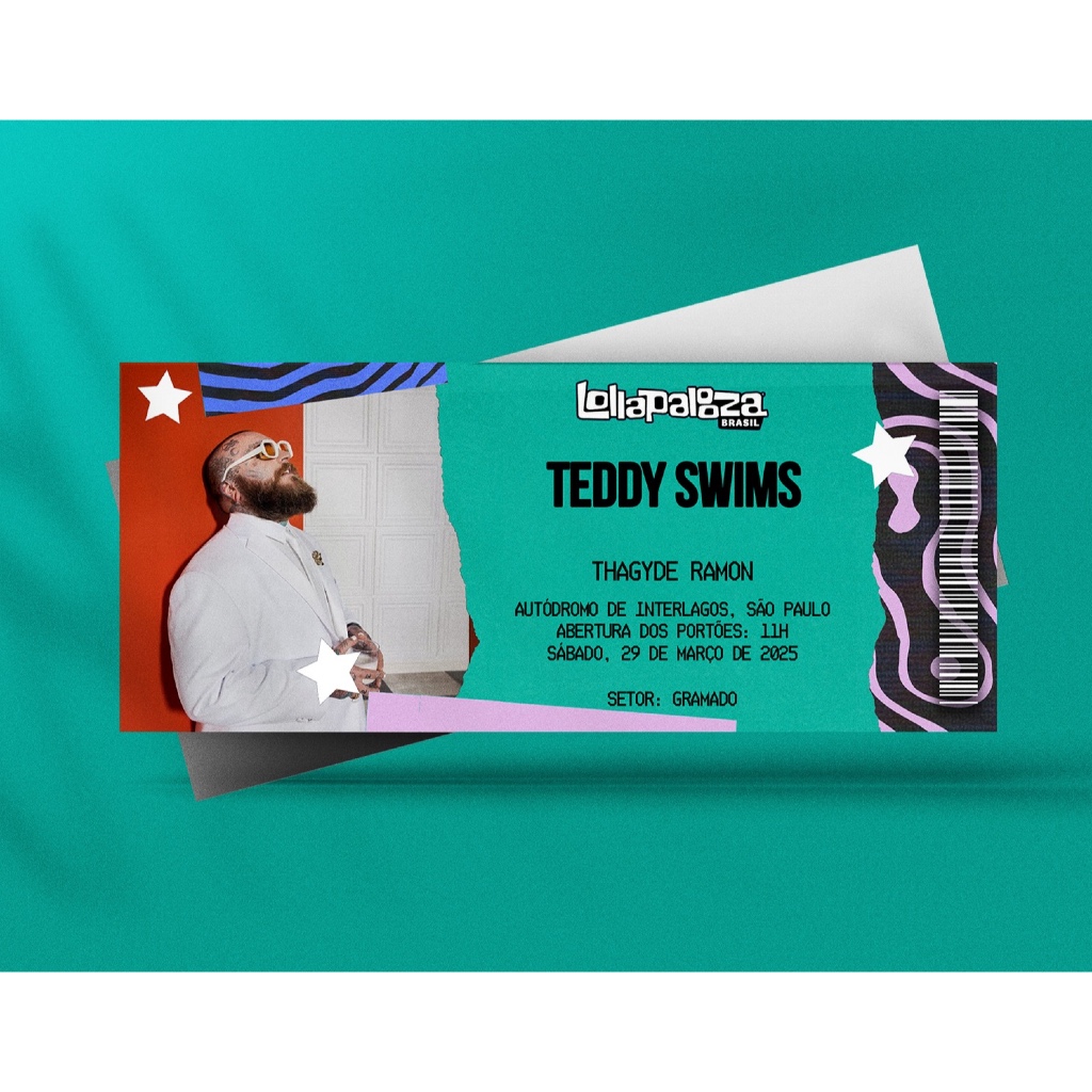 Ingresso Holográfico Personalizado Teddy Swims - Lollapalooza 2025