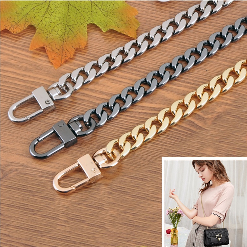 alça para bolsa alça alça para bolsa alça para bolsa transversal  alça corrente para bolsa alça de bolsa couro alça de bolsas Senhoras Cadeia Saco De Couro DIY Bolsa De Ombro Metal Alça De Hardware Substituição Strap Plana  bolsa alça corrente