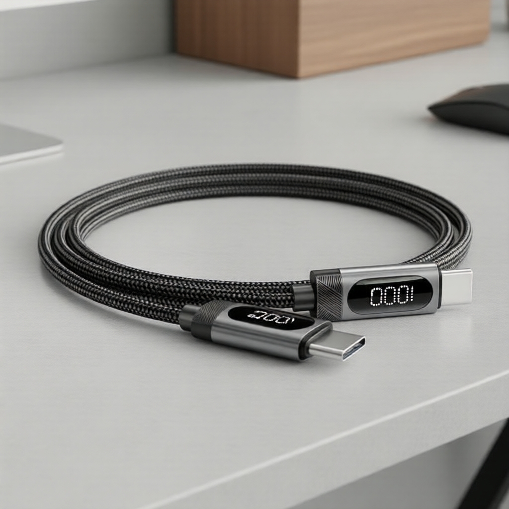 Essager Cabo de Carga Rápida USB-A/C para C 5A com Chip E-Marker para iPhone e Dispositivos Android