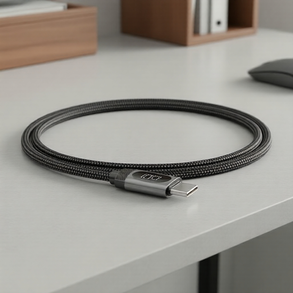 Cabo de carregamento rápido Essager USB-A para C & C para C, chip E-Marker para iPhone & Android