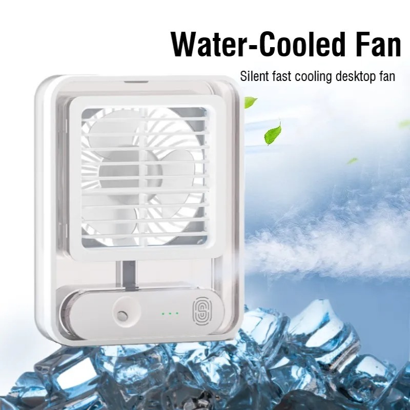Mini Ventilador Portatil Umidificador Spray 3 Velocidades Touch USB com Luz Noturna Refrigerador De Ar