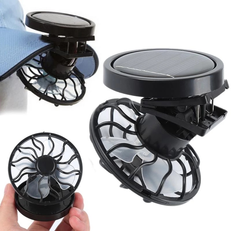 Mini Ventilador Com Presilha Solar Portátil Para Esportes Ao Ar Livre/De Refrigeração De