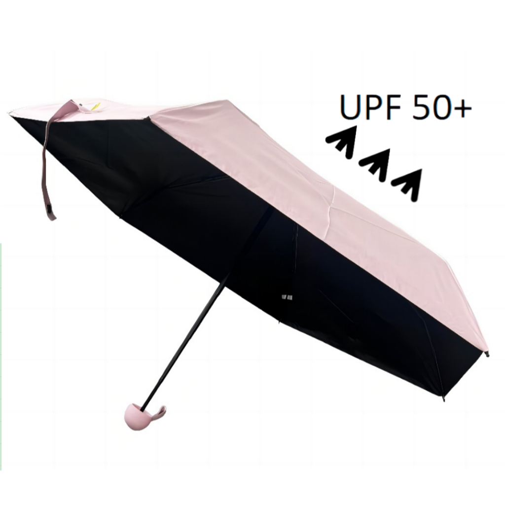 L&Q-561-Capa Rosa Claro Mini guarda-chuva Sombrinha Proteção Solar Uv Reforçado VINIL!Portatil.Bolsa
