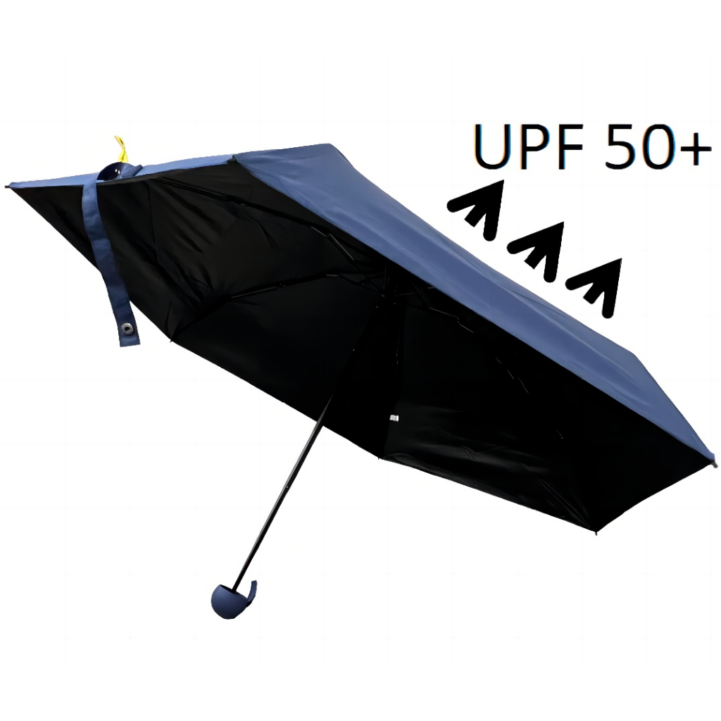 L&Q-561Capa Azul Escuro Mini guarda-chuva Sombrinha Proteção Solar Uv Reforçado VINIL!Portatil.Bolsa