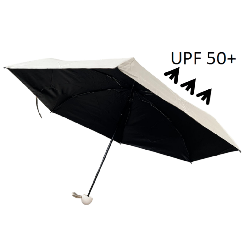 L&Q-561-Capa Bege Mini guarda-chuva Sombrinha Proteção Solar Uv Reforçado VINIL!Portatil.Bolsa