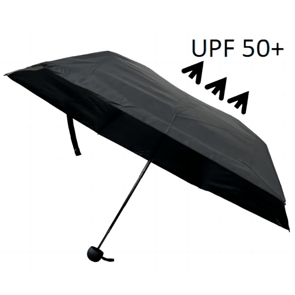 L&Q-561-Capa Preto Mini guarda-chuva Sombrinha Proteção Solar Uv Reforçado VINIL!Portatil.Bolsa
