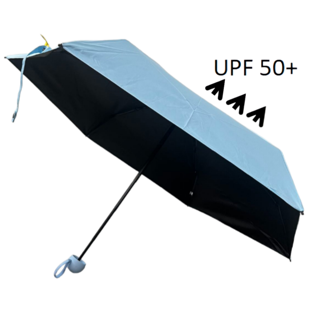 L&Q-561-Capa Azul Claro  Mini guarda-chuva Sombrinha Proteção Solar Uv Reforçado VINIL!Portatil.Bolsa