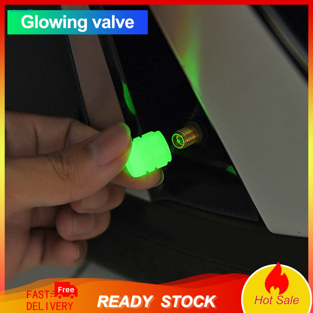 Self-illuminating Valve Cover Abs 10 Pcs Car Tire Caps Air Pressure Leak Prevention for Bike Motorcycle Durable Vacuum S