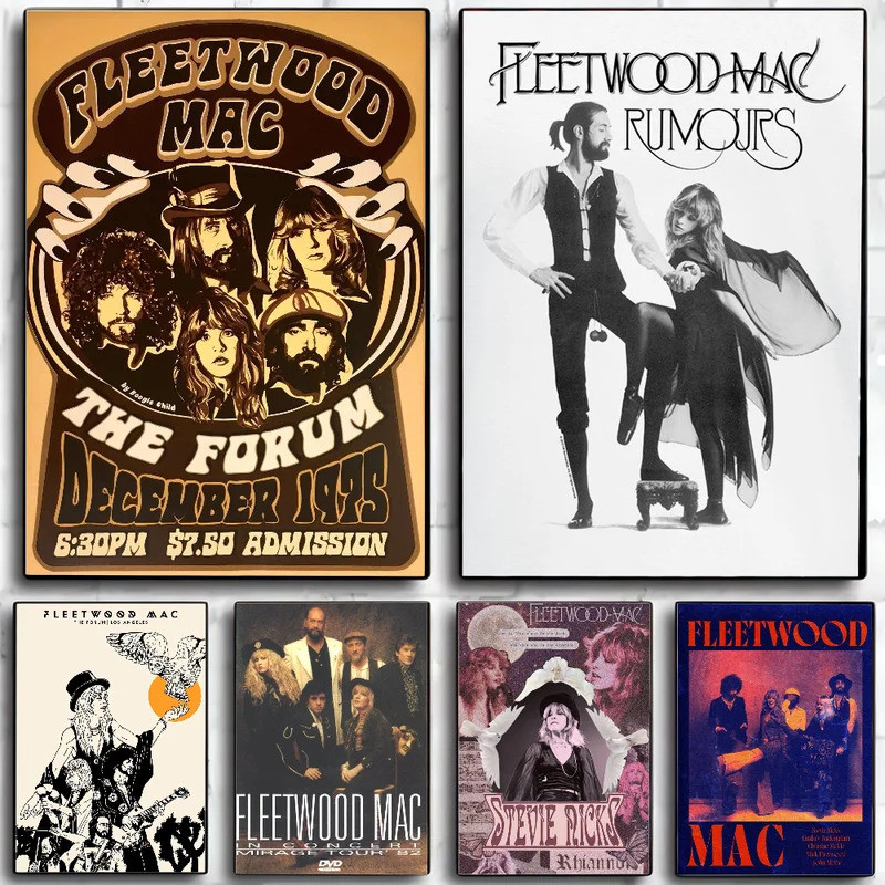 F-Fleetwood Rock Band Mac Poster HD Pôsteres Home Room Bar Café Decoração Arte Pintura De Parede Imagem