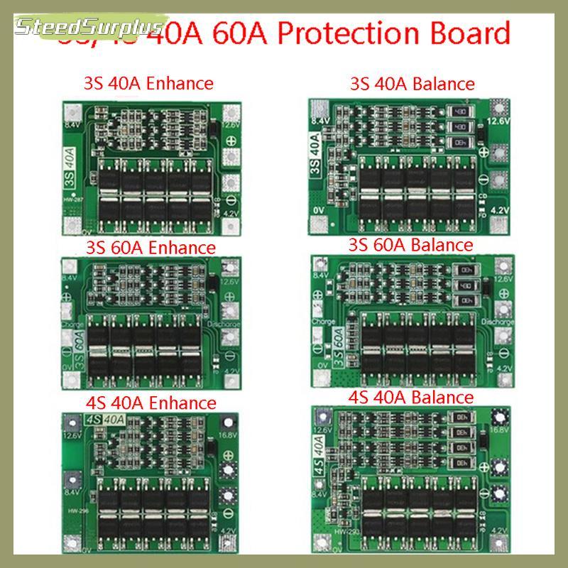 Placa De Proteção Do Carregador De Íon-Lítio SS 3S 4S 40A 60A 18650 BMS Para Motor De Broca 11.1V 12.6V/14.8V 16.8V Melh