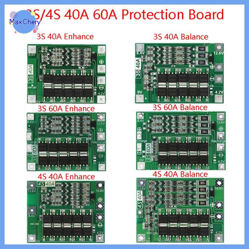 MCHY > 3S 4S 40A 60A Placa De Proteção Do Carregador De Íon-Lítio 18650 BMS Para Motor De Broca 11.1V 12.6V/14.8V 16.8V