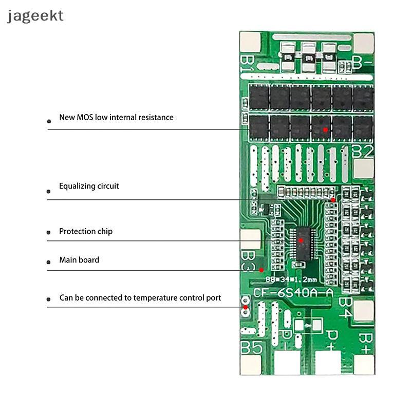 [jageekt] 22V 24V 6S 40A 18650 Li-Ion Poretect Board Iluminação Solar BMS PCB Com Equilíbrio Para Scooter Ebike BR