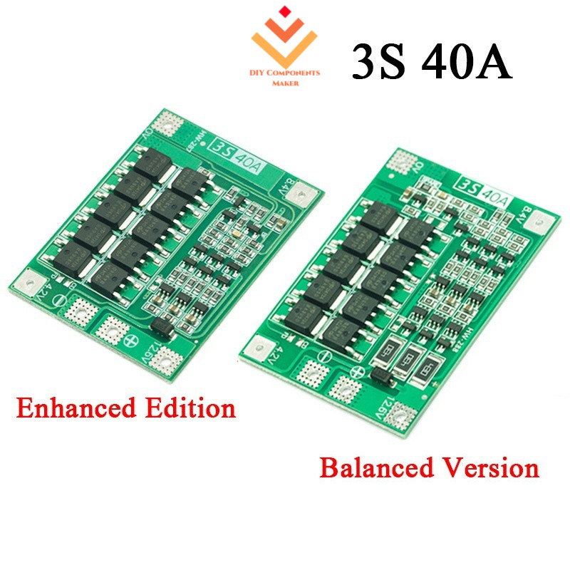3S 40A Li-ion Lítio 18650 Placa De Proteção Do Carregador De Bateria PCB BMS Lipo Módulo De Célula Para Motor De Broca 1
