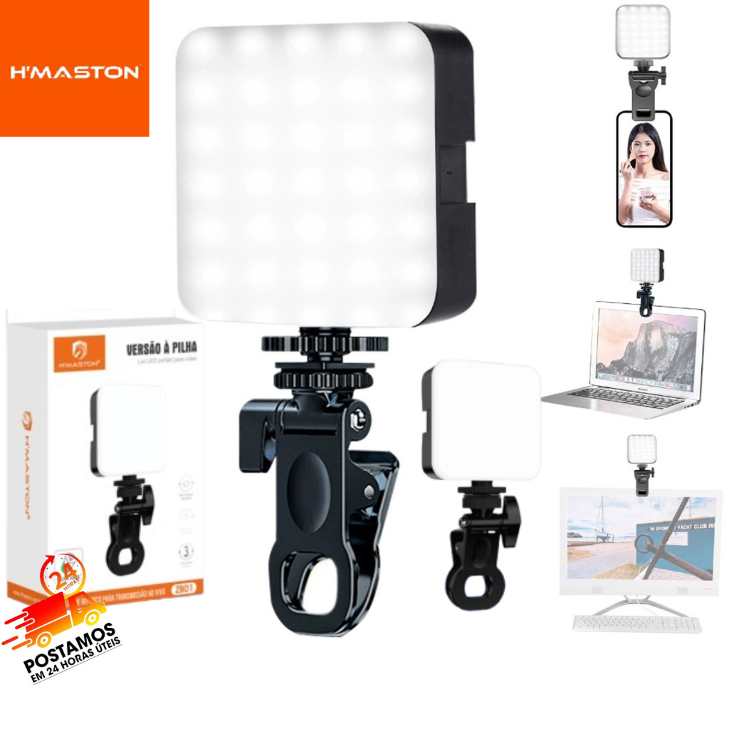 Iluminação Fotográfica Noturna De Preenchimento LED De Vídeo De Luz Portátil De Fotografia Com Clip
