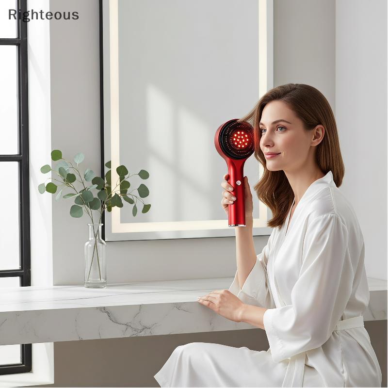 Rightrous Massageador De Cabeça Elétrica Recarregável 630nm Couro Cabeludo Com Luz Vermelha Para Uso De Longa Duração Em
