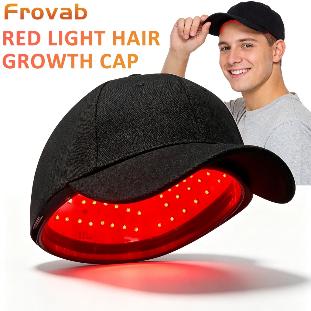 Tampa De Crescimento Capilar A Laser Frovab 470nm 630nm 650nm 940nm 322 LEDs Multi Wavelength Vermelho Azul Chapéu De Te