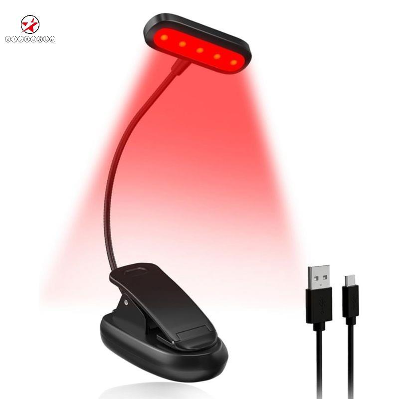 Luz De Livro Vermelha De 630nm Para Leitura À Noite , Luzes De Reguláveis Livros Na Cama , Clipe De Lâmpada LED , zctz4d