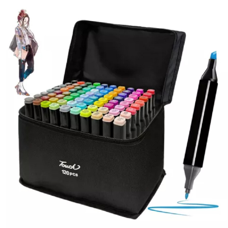 Conjunto com 120 Peças Canetas Marcadores Artísticos Cores Vibrantes Pronta Entrega