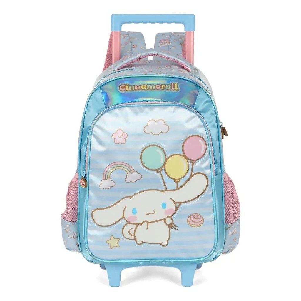 Mochila Encantadora Cinnamoroll Rodinhas Escolar Premium Sanrio Original