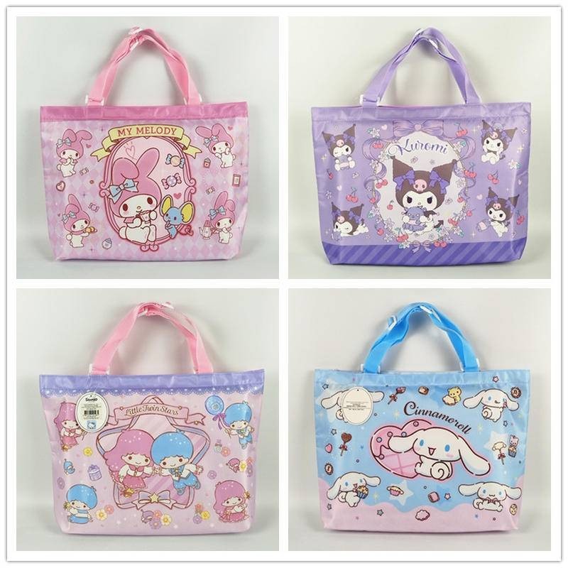 Sanrio Kitty Melody Kuromi Cinnamoroll Twin Star Nylon Art Portfolio Drawing Tote Bag 7129