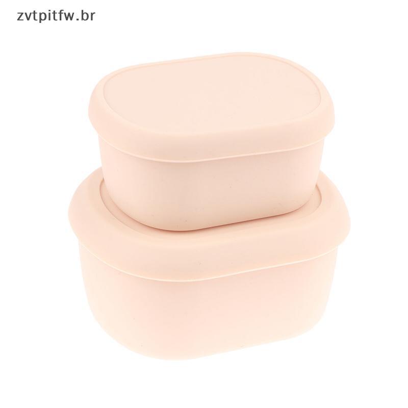 Recipiente De Almoço Bento Box De Silicone ZVT 200/300/600ML Sem BPA À Prova De Vazamento Seguro Para Máquina De Lavar L