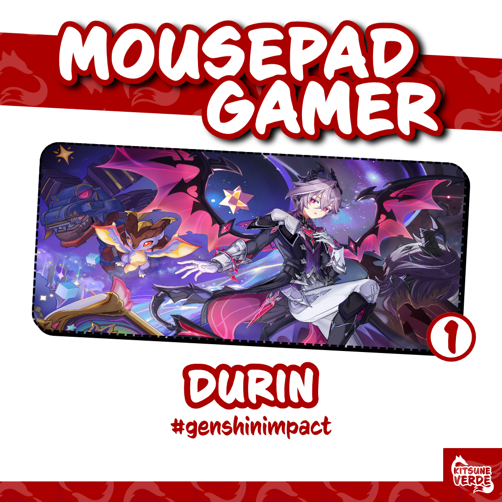 Mouse Pad Gamer  - Durin - Genshin Impact - 90x40 - 80x40 - 70x30 - 60x40 - 40x45 cm