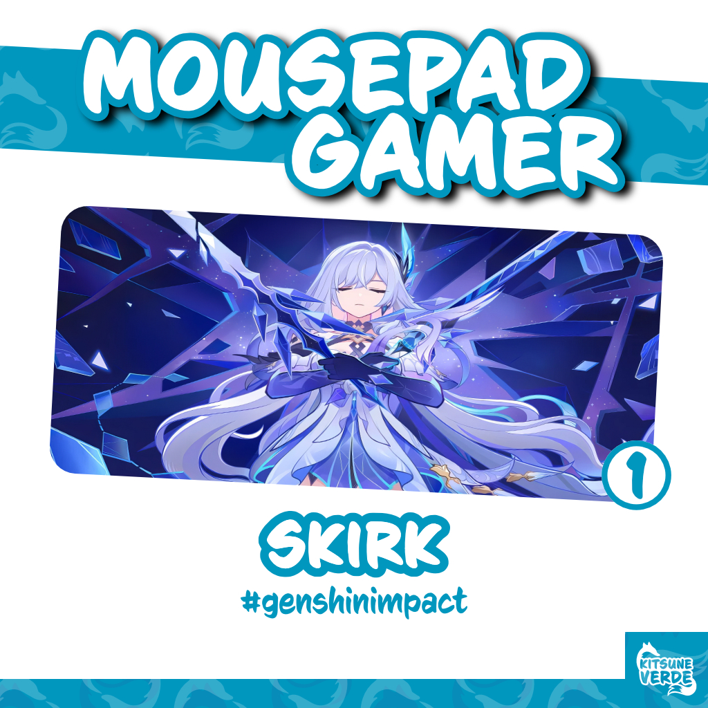 Mouse Pad Gamer - Skirk - Genshin Impact- 90x40 - 80x40 - 70x30 - 60x40 - 40x45 cm