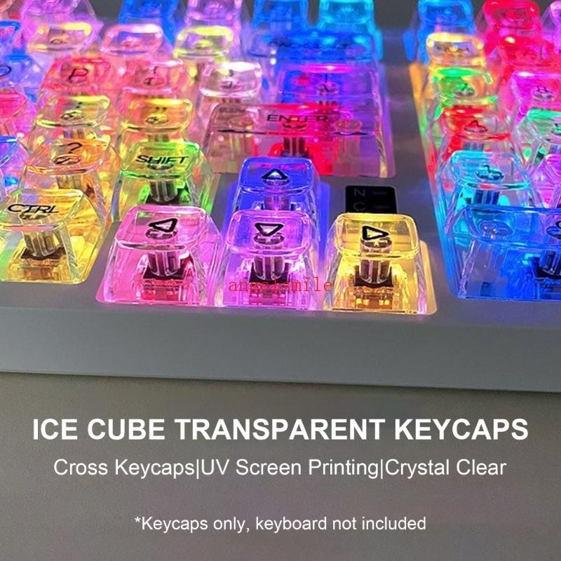 Standard Size 115Key Clear Keycaps Para Fácil Substituição, Forte Durabilidade