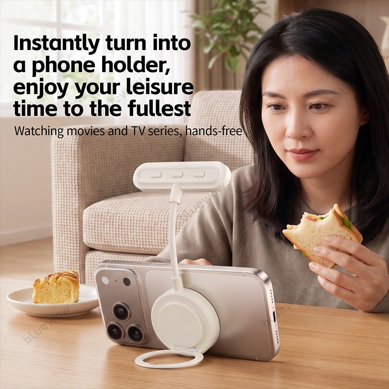 BlueWow LED Luz De Leitura E-Ink Reader 3 Em 1 Suporte Para Telefone Portátil Anel LightMagSafe Pocket Selfie Vlog Trans