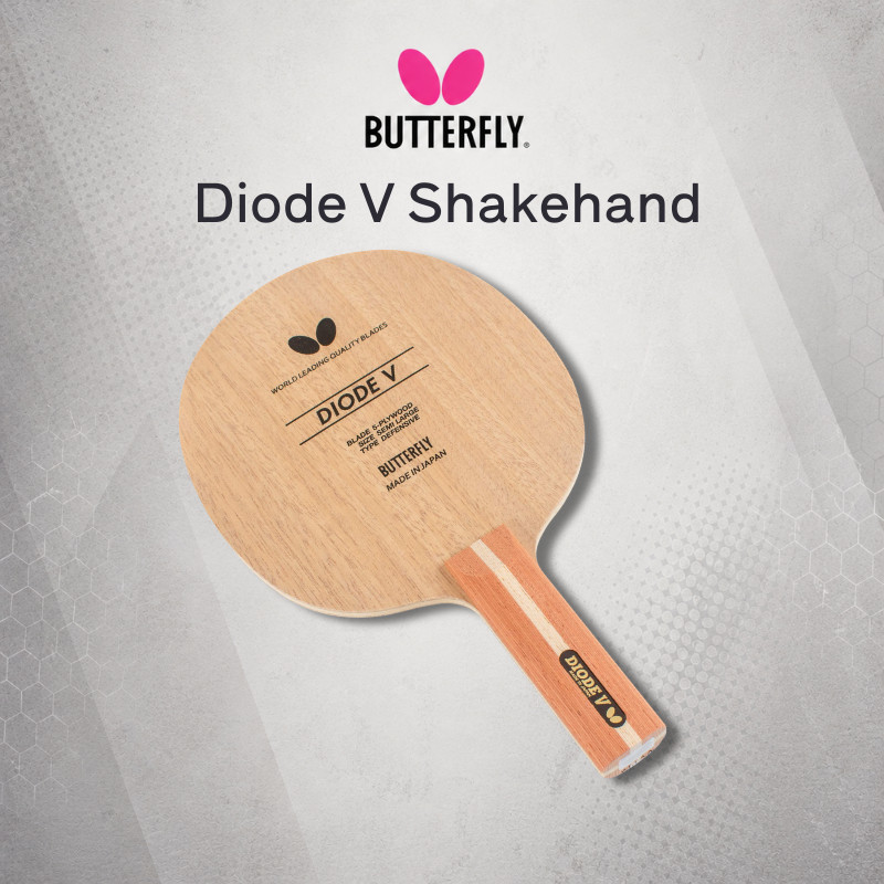 Butterfly Table Tennis Racket Diode V Shakehand Cut Model 5-ply Blade Straight Handle Large Ball Compatible 36964Direct