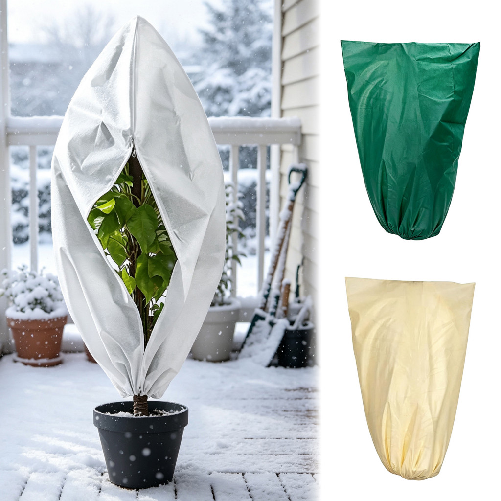 Winter Plant Protection Cover Weather for Freeze with Zipper Drawstring Frost Blanket Jacket for Outdoor Plants Trees Sh