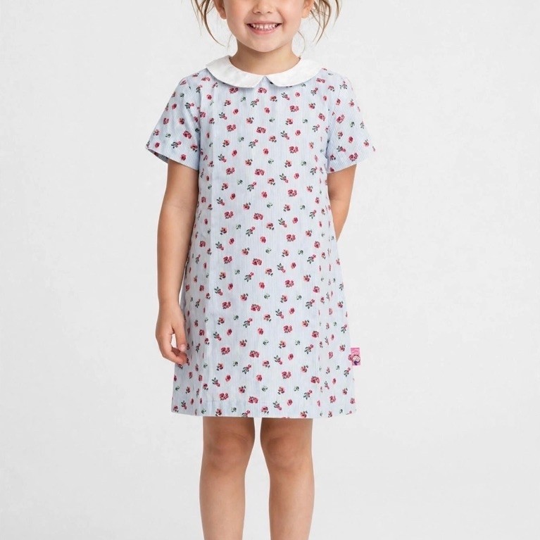 (PL) Túnica Minivestido De Manga Curta Para Meninas OLIVE OYL Tamanho 6-7o Motivo Floral Como Novo
