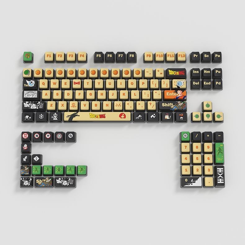 Dragon Ball Theme Series Shine-Through Double-Shot Cherry Profile PBT Keycap 133-Teclas