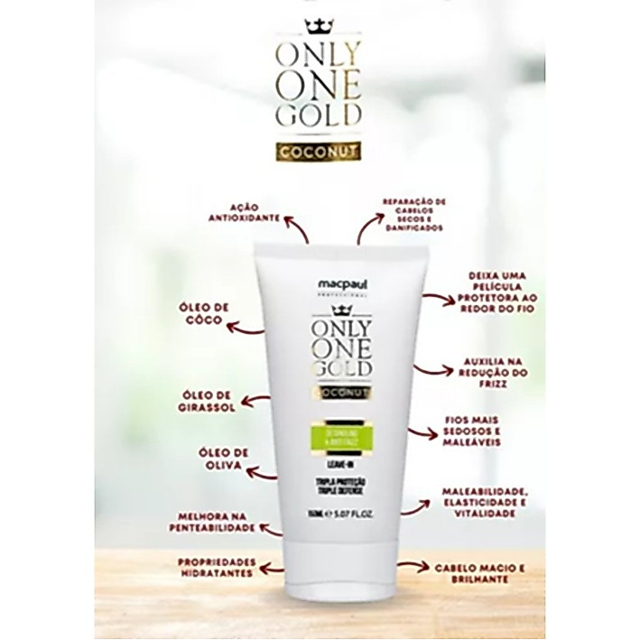 Mac Paul Only One Gold Coconut Leave-in Tripla Proteção 150ML