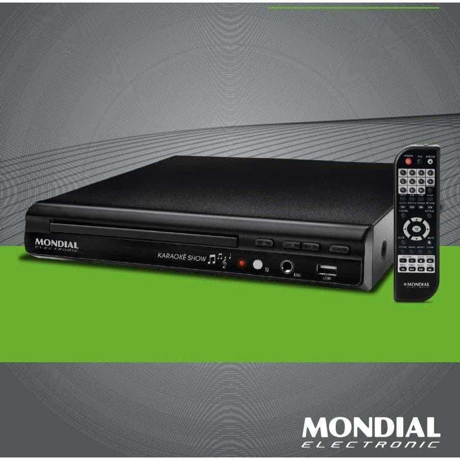 Dvd Player Com Karaokê Mp3 Usb Il Mondial Bivolt Preto  D-20