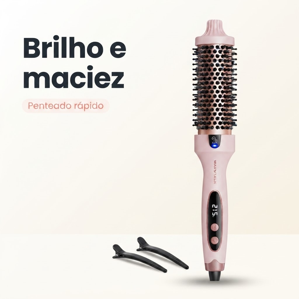 Wavytalk Escova Térmica Ionic Thermal Brush Bivolt para Volume e Brilho