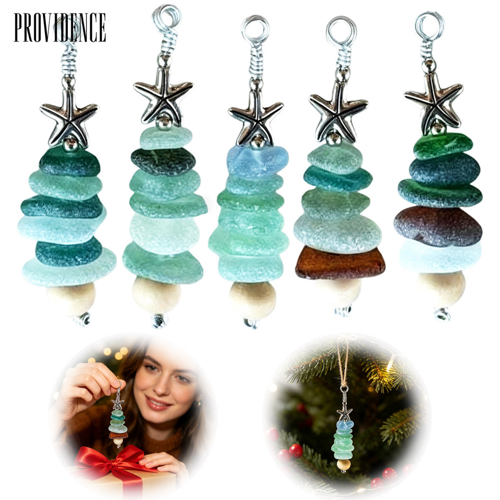 Modern Coastal Home Decor Handmade Starfish Sea Glass Christmas Tree Ornament – Style Hanging Decoration Bag Charm Uni