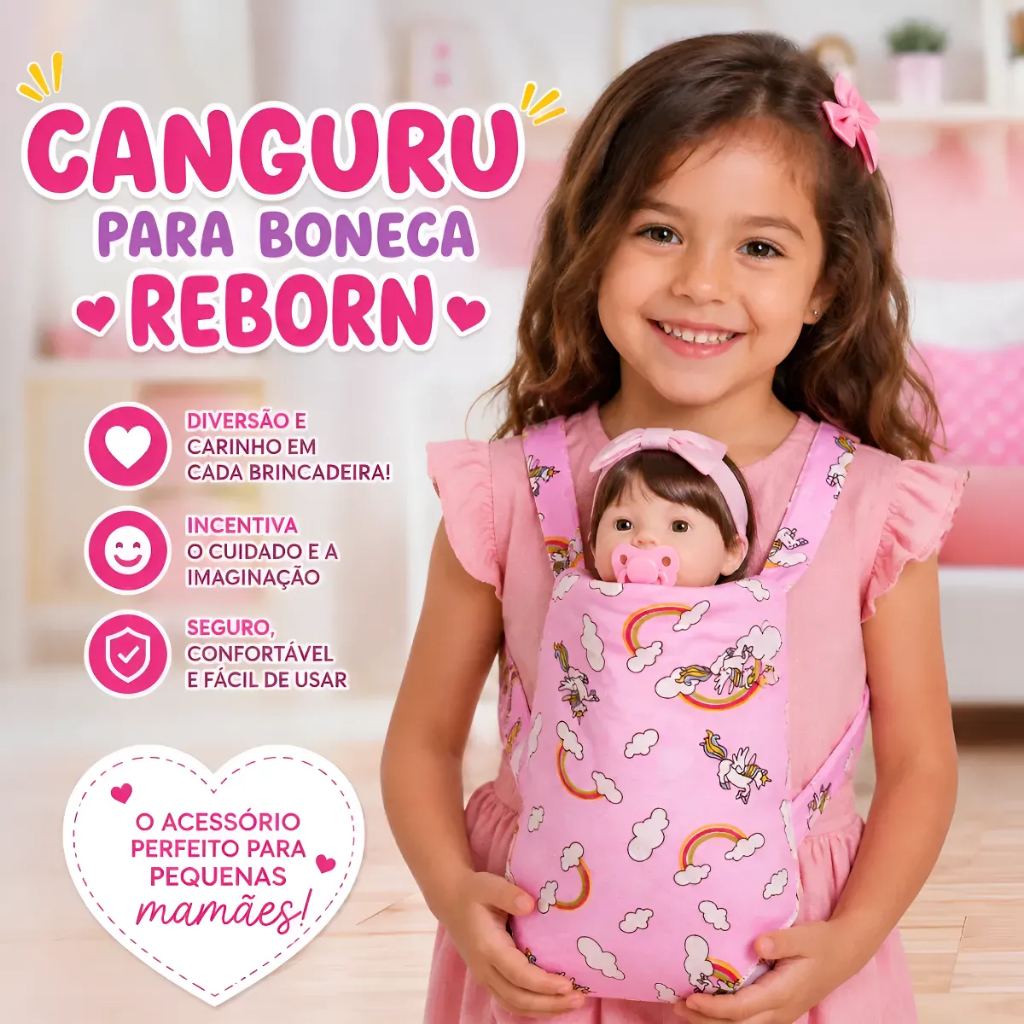 Canguru Para Boneca Reborn Carregador Bolsa Porta Boneca