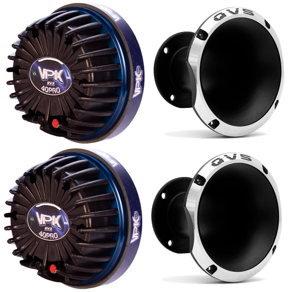 2 Driver Qvs 40pro 40vpk Pro 200rms + 2 Cone QVS 1450 em Aluminio Som Automotivo Bob
