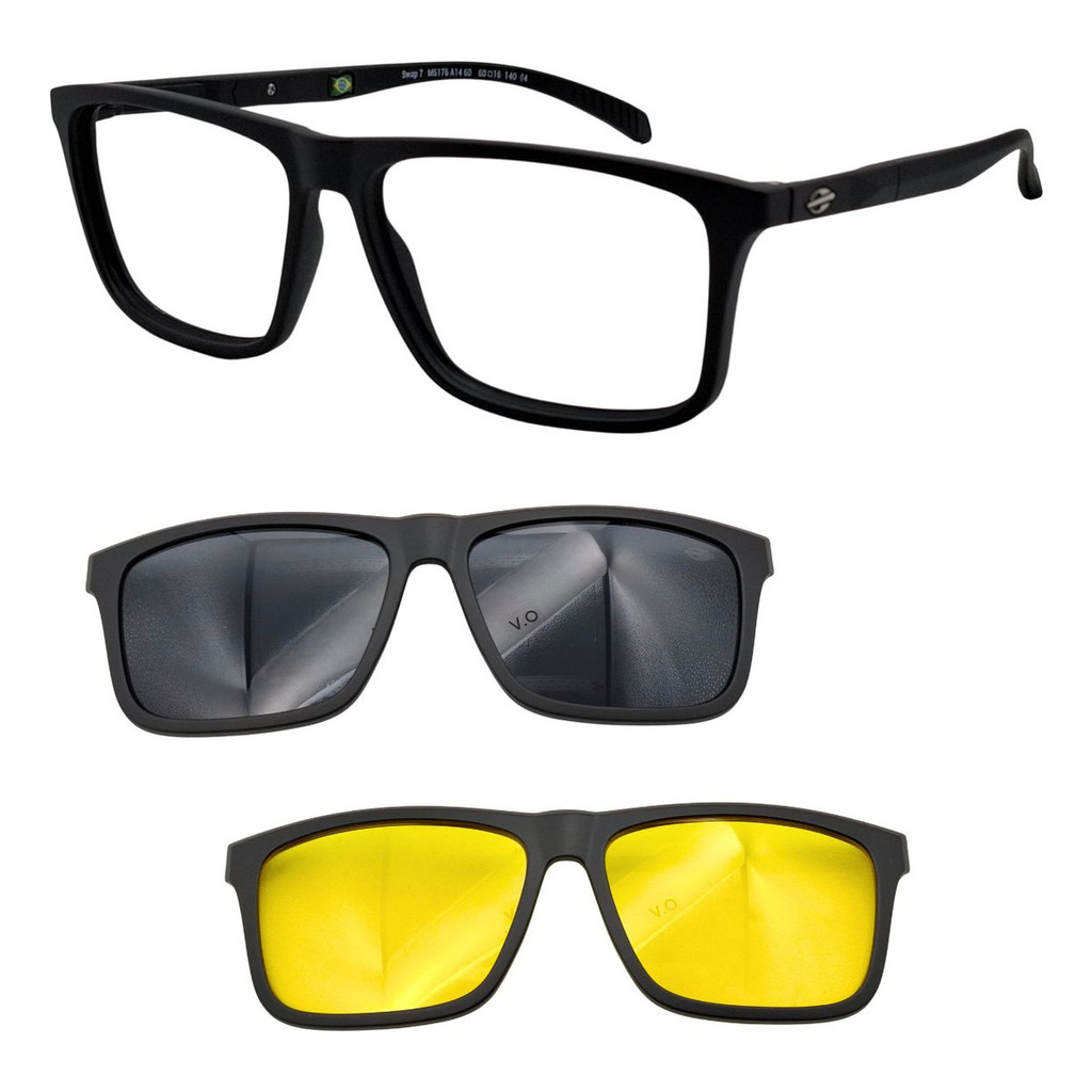 Oculos Para Rosto Largo Mormaii Swap 7 6176 Com 2 Clipons