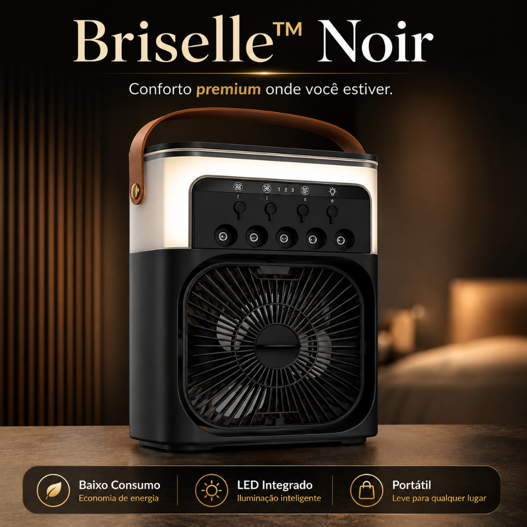 Mini Climatizador de Ar Portátil Ventilador LED Bivolt 10W Econômico Para Dormir e Trabalhar