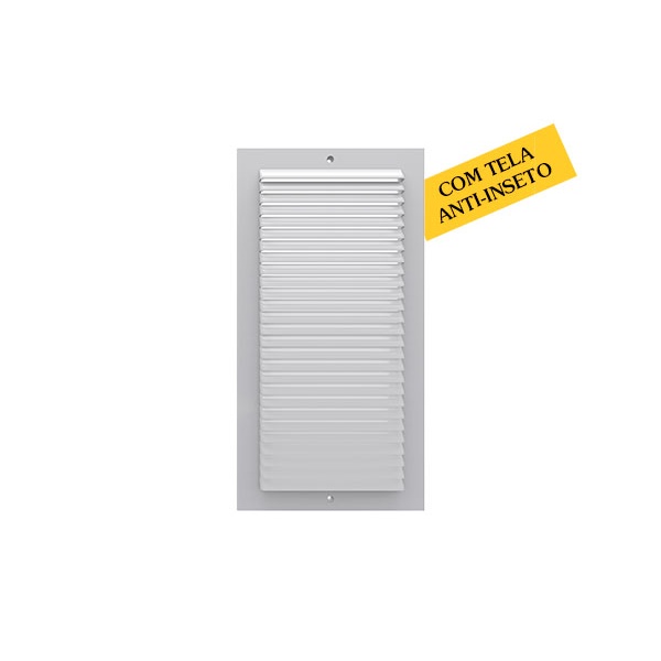 Grade Grelha De Ventilação 18x34cm Com Tela Anti Insetos